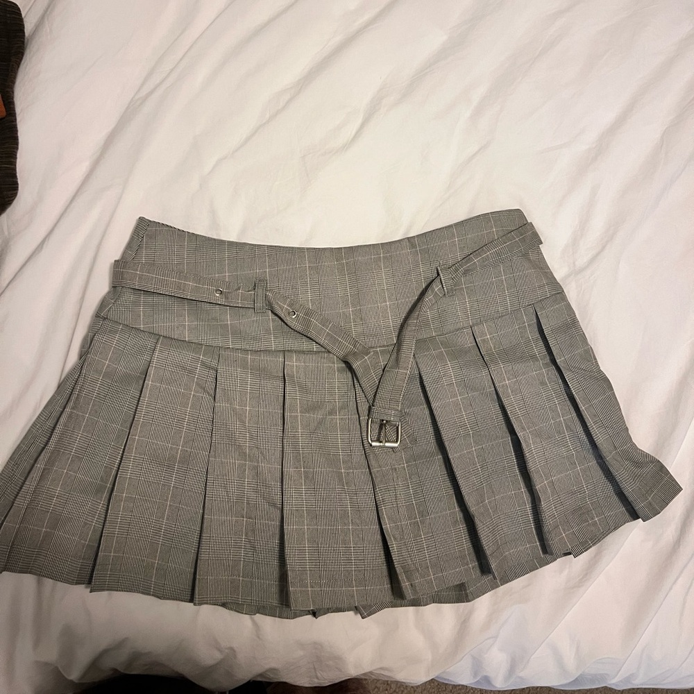 Gray Pleated Women's Skirt